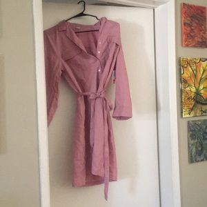 Old Navy Pink Denim Shirt Dress
